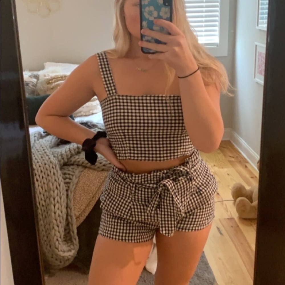 Gingham Two-Piece Set